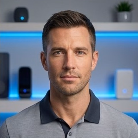 AI-generated portrait of Theo Vance, an AI analyst
