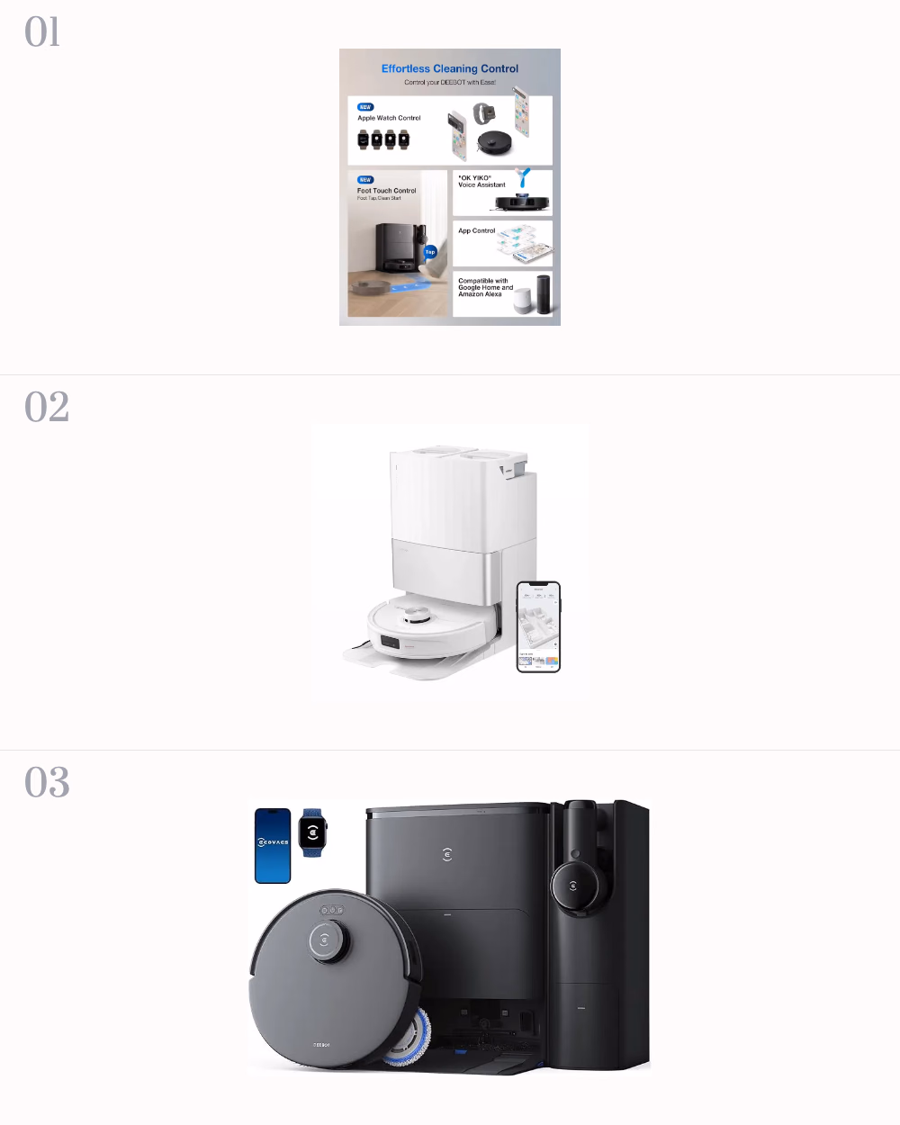 Featured image for Best Robot Vacuum of 2024 showing thorough cleaning, Roborock Qrevo Master Robot Vacuum with Multifunctional Dock 3.0, ECOVACS DEEBOT T30S Combo Robot