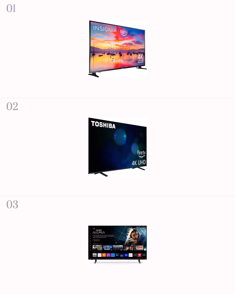 Featured image for Black Friday Best Television Deals 2024: Do Not miss showing Insignia 55-inch Class F30 Series, Toshiba 50-inch C350 Series 4K Fire TV, VIZIO V-Series 50-inch 4K Smart TV