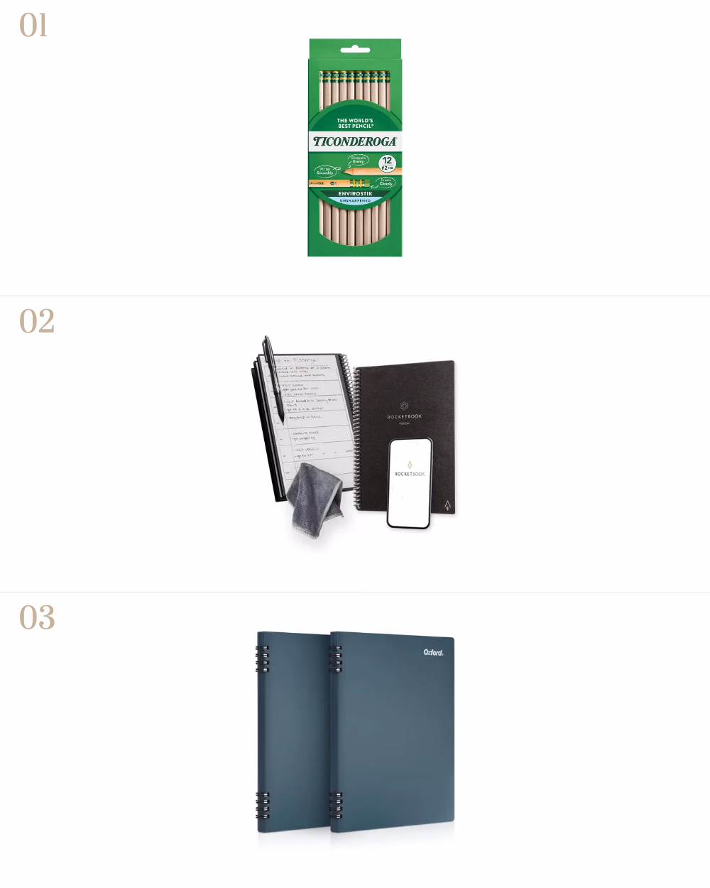 Featured image for Sustainable School Supplies 2025: Eco-Friendly Essentials showing Ticonderoga Pencils, Rocketbook Planner, Stone Paper Notebooks