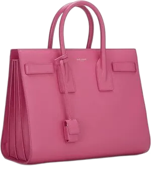 Fuchsia Saint Laurent Sac de Jour tote with structured side wings