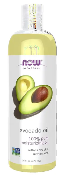 NOW Solutions avocado oil, a 16 oz moisturising oil bottle